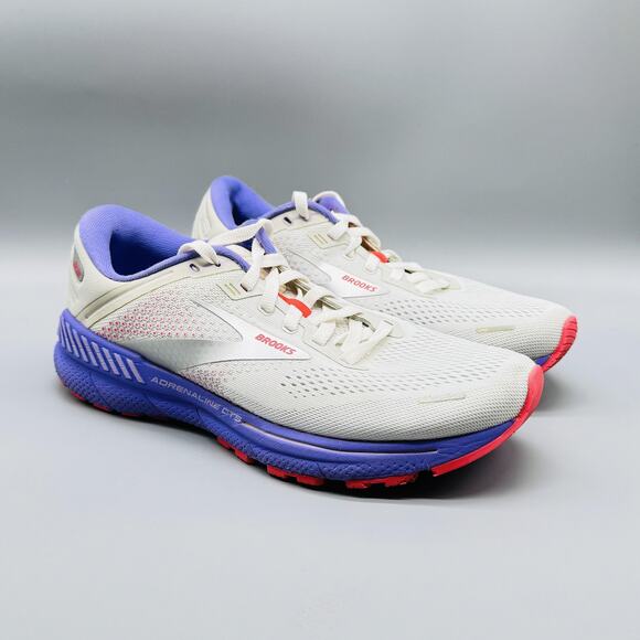 Brooks Shoes Womens 9.5 White Purple Adrenaline GTS 22 Athletic Running Sneakers - Picture 2 of 12